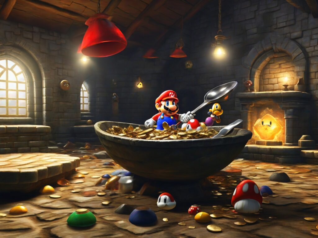 Hidden within the sprawling levels of Super Mario 64 lies a secret treasure trove. But instead of searching through pixelated chests, you can uncover these hidden gems using a simple, everyday object: a spoon. This might seem odd for a game filled with fantastical mushrooms and fire-breathing turtles, but it's a testament to the clever design of Super Mario 64. Players discovered that certain surfaces, when hit with a spoon, reveal hidden block platforms containing stars. These secret blocks, often missed by traditional exploration, offer an alternative path to completing levels and maximizing your Star collection. So next time you're traversing the castles and landscapes of Princess Peach's domain, remember the power of the humble spoon - it could lead you to unexpected riches.