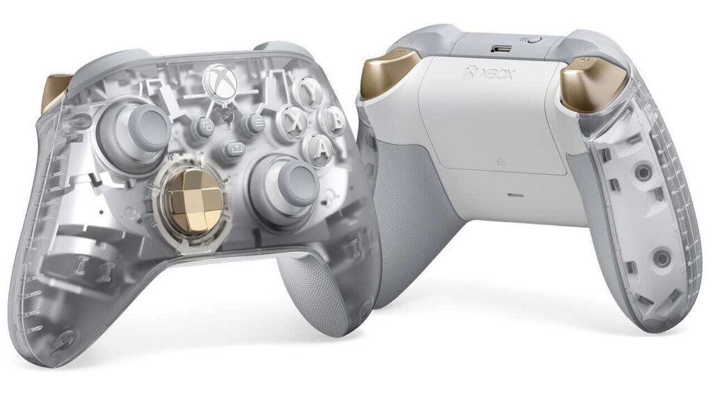 GenjiTalkGames - Microsoft's new Xbox Ghost Cipher controller features a retro transparent design, with a clear case and metallic parts, available October 8 for $70. #XboxGhostCipher #XboxController #GamingAccessories