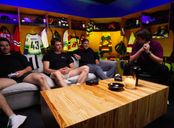 GenjiTalkGames - NHL 25 cover athletes Jack Hughes, Quinn Hughes, Luke Hughes team up for a 2v2 game on PlayStation 5 and Xbox Series X. Nasher joins in on the fun. Watch the action-packed gameplay. NHL 25 Nasher Jack Hughes brothers Hockey