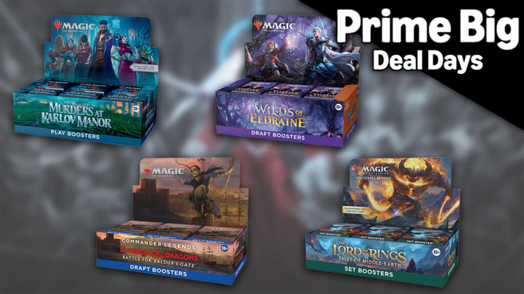 GenjiTalkGames - Save big on Magic The Gathering booster boxes during Amazon's Prime Big Deal Days. Get discounts on sets like Baldur's Gate, Lord of the Rings, and Doctor Who, with prices starting at $66. Limited time offer, so act fast. MagicTheGatheringDeals MagicGatheringSale PrimeDayDeals