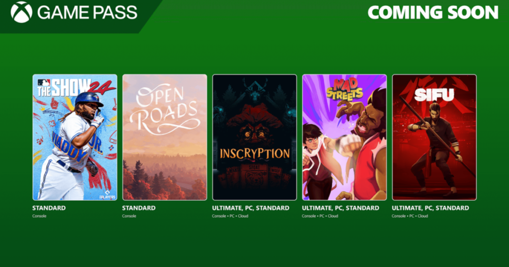 GenjiTalkGames - "New titles join Xbox Game Pass in October: Sifu, MLB The Show 24, Open Roads, Mad Streets & Inscryption. Meanwhile, 5 titles leave on Oct 15: Dyson Sphere Program, Everspace 2, From Space, F1 Manager 2023 & Scorn. #XboxGamePass #GamingNews #NewTitles"