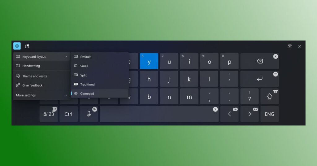 GenjiTalkGames - Microsoft tests new gamepad keyboard layout in Windows 11 for Xbox controllers. Includes button accelerators and vertically aligned keys for easier typing. A step towards handheld gaming PC improvements. #Windows11 #XboxHandheld #GamingPC