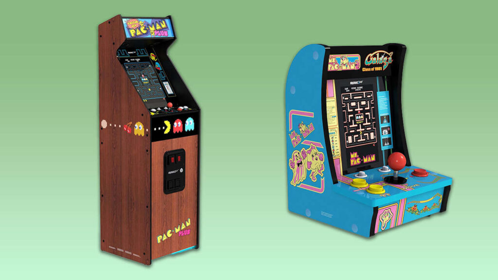 GenjiTalkGames - Arcade1Up's new Pac-Man Plus Deluxe cabinet is a retro dream, featuring 14 classic games & a sleek wood-panel design. The smaller Class of '81 Countercade is perfect for Ms. Pac-Man fans! #Arcade1Up