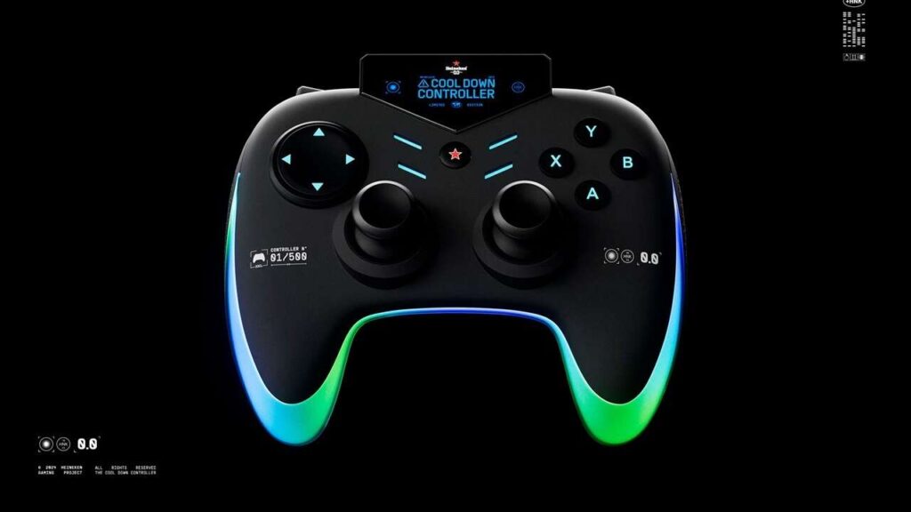 GenjiTalkGames - Heineken 0.0's new Cool Down Controller detects intense gaming moments & automatically sends teammates non-alcoholic beer! Seen at CCXP24. #Heineken00 #GamingInnovation #CoolDownController