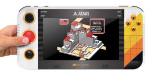 GenjiTalkGames - Atari GameStation Go handheld announced! Trackball, spinner, & number pad controls for retro gaming bliss. Over 100 games included! #RetroGaming #Atari #HandheldGaming